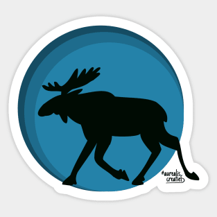 Moose on the run in Finland Sticker